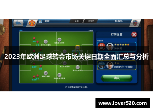 2023年欧洲足球转会市场关键日期全面汇总与分析 2023年欧洲足球转会市场关键日期全面汇总与分析